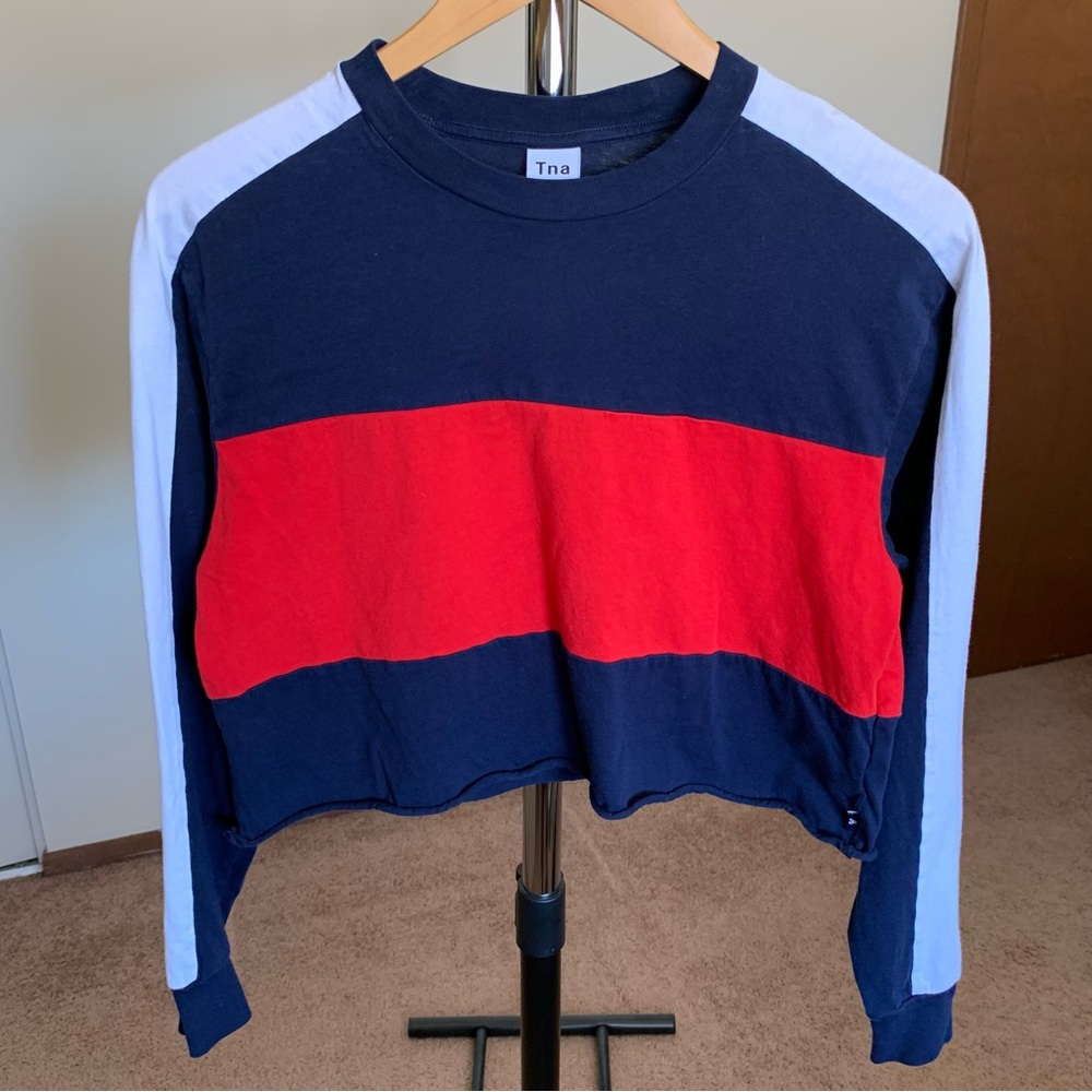 Aritzia Tna Color Block Long Sleeve Tee Top